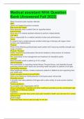 Medical assistant NHA Question Bank &lpar;Answered Fall 2022&rpar;