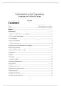 Introduction to the C Programming Language and Software Design COMPLETE STUDY GUIDE