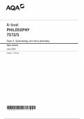 AQA A LEVEL  PHILOSOPHY (7172-1) Epistemology and moral philosophy (2023 MARK SCHEME PAPER 1)