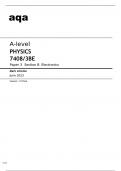aqa A-level PHYSICS (7408/3BE) Paper 3 Section B Electronics Mark scheme June2023