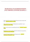NR 566 FINAL EXAM 200 QUESTIONS  AND VERIFIED ANSWERS GRADED A+