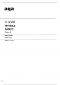 aqa A-level PHYSICS (7408/2) Paper 2 Mark scheme June2023