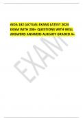AIDA 182 (ACTUAL EXAM) LATEST 2024  EXAM WITH 200+ QUESTIONS WITH WELL  ANSWERD ANSWERS ALREADY GRADED A+