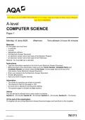 2023 AQA A-level COMPUTER SCIENCE 7517/1 Paper 1 Question Paper & Mark scheme (Merged) June 2023 [VERIFIED]