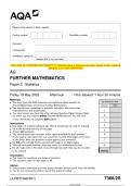 2023 AQA AS FURTHER MATHEMATICS 7366/2S Paper 2 Statistics Question Paper & Mark scheme (Merged) June 2023 [VERIFIED]