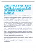 2023 USMLE Step 1 Exam Test Bank questions AND ANSWERS LATEST &vert;AGRADE