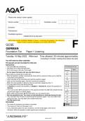 2023 AQA GCSE GERMAN 8668/LF Paper 1 Listening Foundation Tier Question Paper & Mark scheme (Merged) June 2023 [VERIFIED]
