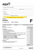 2023 AQA GCSE SPANISH 8698/RF Paper 3 Reading Foundation Tier Question Paper & Mark scheme (Merged) June 2023 [VERIFIED]