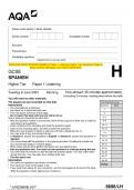 2023 AQA GCSE SPANISH 8698/LH Paper 1 Listening Higher Tier Question Paper & Mark scheme (Merged) June 2023 [VERIFIED]