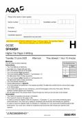 2023 AQA GCSE SPANISH 8698/WH Paper 4 Writing Higher Tier Question Paper & Mark scheme (Merged) June 2023 [VERIFIED]