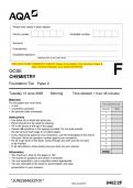 2023 AQA GCSE BIOLOGY 8461/2F Paper 2 Foundation Tier Question Paper & Mark scheme (Merged) June 2023 [VERIFIED]