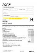 2023 AQA GCSE BIOLOGY 8461/2H Paper 2 Higher Tier Question Paper & Mark scheme (Merged) June 2023 [VERIFIED]