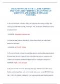 AMLS &lpar;ADVANCED MEDICAL LIFE SUPPORT&rpar; PRE TEST LATEST 2024 &sol;REAL EXAM WITH 150 QUESTIONS AND CORRECT DETAILED ANSWERS&rpar;