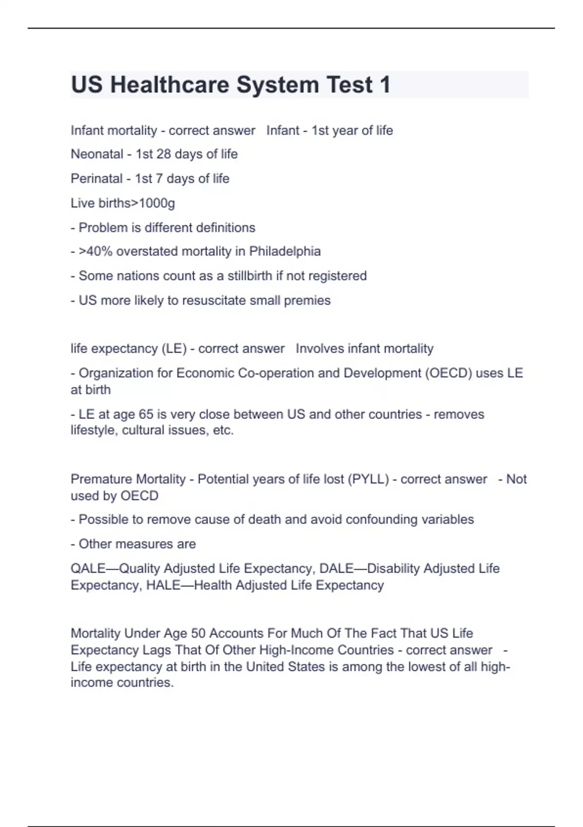 US Healthcare System Test 1 questions and answers alread solved 2024 ...