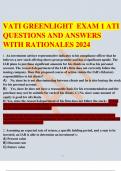 VATI GREENLIGHT EXAM 1 ATI QUESTIONS WITH ANSWERS AND RATIONALES 2024
