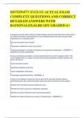MATERNITY EVOLVE ACTUAL EXAM COMPLETE QUESTIONS AND CORRECT DETAILED ANSWERS WITH RATIONALES&vert;ALREADY GRADED A&plus;