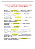 BIOD 121 NUTRITION FINAL EXAM 2024 &vert; QUESTIONS AND ANSWERS