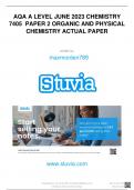 2023 AQA A Level Chemistry Paper 2 Organic and Physical actual paper ( used for mocks )