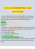 ATI LEADERSHIP RETAKE EXAM QUESTIONS AND ANSWERS with Explanation  2024