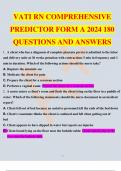 VATI RN COMPREHENSIVE PREDICTOR FORM A 2024 180 QUESTIONS AND ANSWER, 