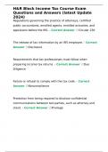 H&R Block Income Tax Course Exam Questions and Answers &lpar;latest Update 2024&rpar;