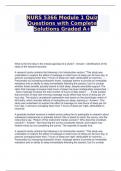 NURS 5366 Module 1 Quiz Questions with Complete Solutions Graded A+