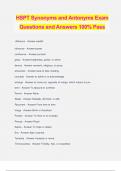 HSPT Synonyms and Antonyms Exam Questions and Answers 100% Pass