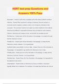 HSRT test prep Questions and Answers 100&percnt; Pass