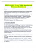 GERD NCLEX Exam &lpar;2024&rpar; Questions & Answers &lpar;Graded A&plus;&rpar;