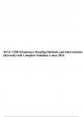 WGU C909 Elementary Reading Methods and Interventions (Revised) with Complete Solutions Latest 2024.