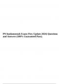 PN fundamentals Exam (New Update 2024) Questions and Answers (100% Guaranteed Pass).
