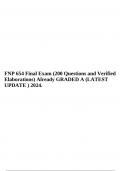 FNP 654 Final Exam (200 Questions and Verified Elaborations) Already GRADED A (LATEST UPDATE ) 2024.
