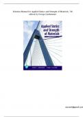 Solution Manual for Applied Statics and Strength of Materials&comma; 7th edition by George Limbrunner-stamped