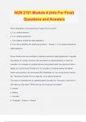 NUR 2101 Module 4 (Info For Final) Questions and Answers