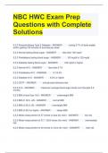 NBC HWC Exam Prep Questions with Complete Solutions