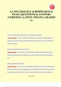 GA PSYCHOLOGY JURISPRUDENCE  EXAM &vert; QUESTIONS & ANSWERS  &lpar;VERIFIED&rpar; &vert; LATEST UPDATE &vert; GRADED  A&plus;