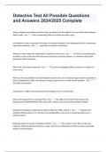 Detective Test All Possible Questions and Answers 2024&sol;2025 Complete