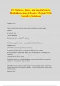 FL Statutes, Rules, and regulations to HealthInsurance-Chapter 12-Quiz With Complete Solutions