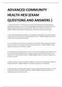 ADVANCED COMMUNITY  HEALTH HESI (EXAM  QUESTIONS AND ANSWERS )
