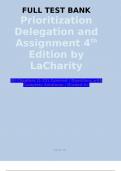 Prioritization Delegation and Assignment 4th Edition BY: LINDA A. LACHARITY NURSING TEST BANK ISBN: 9780323498289