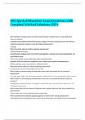 NES Special Education Exam Questions with Complete Verified Solutions 2024