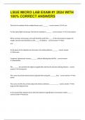 LSUE MICRO LAB EXAM &num;1 2024 WITH 100&percnt; CORRECT ANSWERS