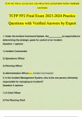 TCFP FF2 FINAL EXAM 2023-2024 PRACTICE QUESTIONS WITH VERIFIED ANSWERS
