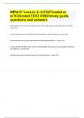 IMPACT Lesson 6 InTEXTicated or InTOXicated TEST PREPstudy guide questions and answers&period;