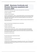 CISSP - Business Continuity and Disaster Recovery questions and answers 2024.