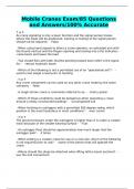 Mobile Cranes Exam&sol;85 Questions and Answers&sol;100&percnt; Accurate