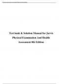 Test bank & Solution Manual for Jarvis  Physical Examination And Health  Assessment 8th Edition A+