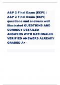   A&P 2 Final Exam (ECPI) / A&P 2 Final Exam (ECPI) questions and answers well illustrated QUESTIONS AND CORRECT DETAILED  ANSWERS WITH RATIONALES  VERIFIED ANSWERS ALREADY  GRADED A+ 
