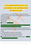 VATI GREENLIGHT EXAM 3 ATI QUESTIONS AND ANSWERS WITH RATIONALE 2024