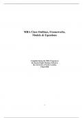 MBA Class Outlines, Frameworks, Models & Equations